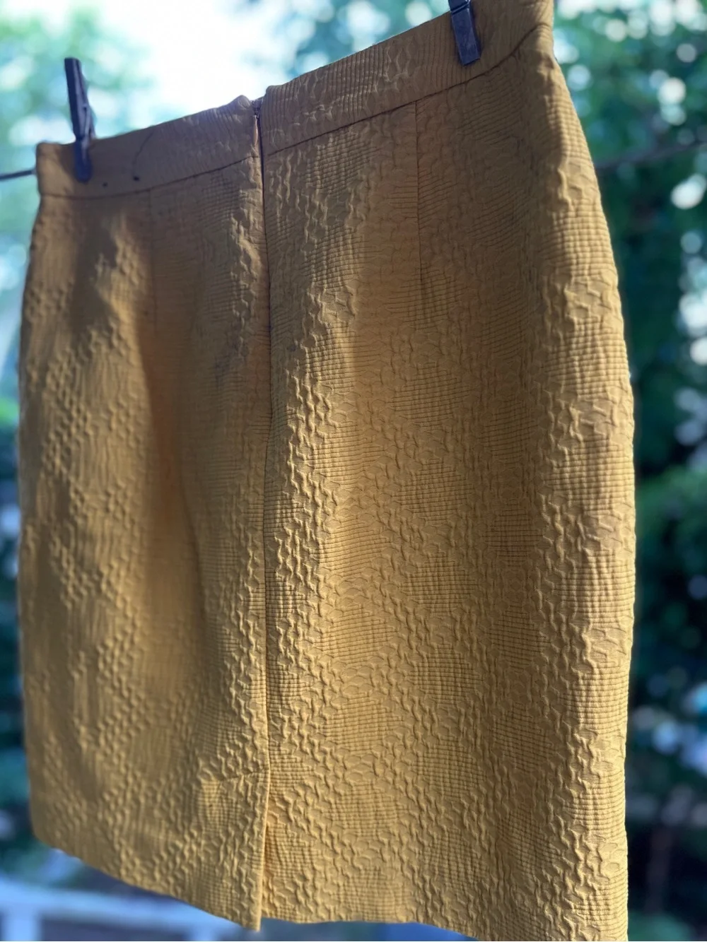 Banana Republic Textured Mustard Pencil Skirt